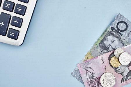 A studio photo of Australian currencyの写真素材