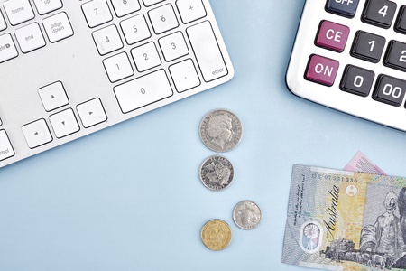 A studio photo of Australian currencyの写真素材