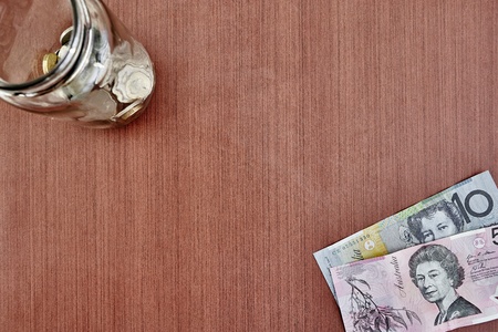 A studio photo of Australian currencyの写真素材