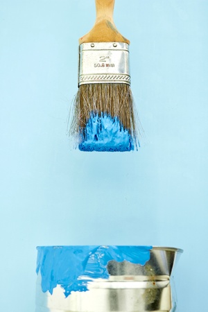 A studio photo of a childs paint setの写真素材