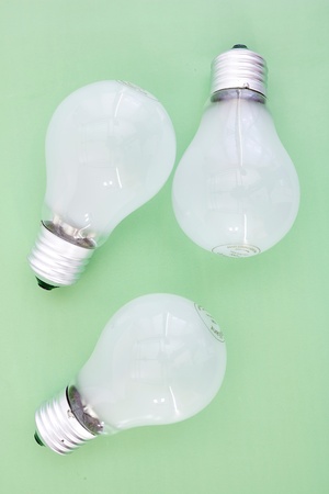 A studio photo of a screw in light bulbの写真素材