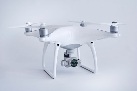 A studio photo of a drone aircraftの写真素材