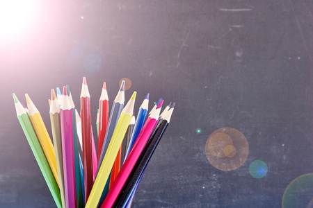 A studio close up photo of coloring pencilsの写真素材