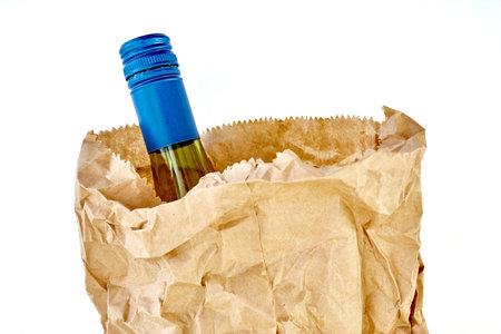 A studio photo of a brown paper bagの写真素材