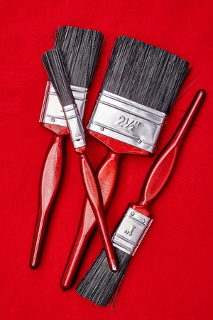 A studio photo of a paint brushの写真素材