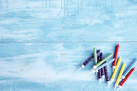 A studio photo of birthday candlesの写真素材