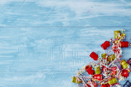 A studio photo of party poppers