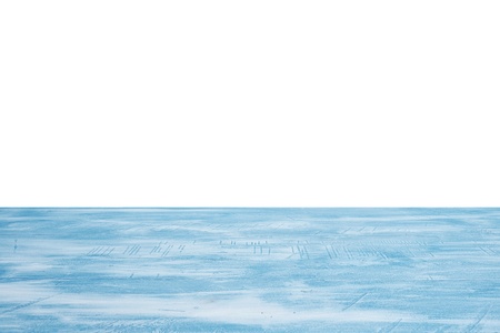 A studio image of a blue wooden desktopの写真素材