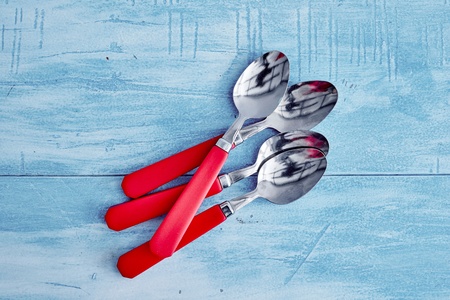 A studio image of desert spoonsの写真素材