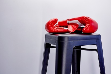 A studio photo of boxing glovesの写真素材