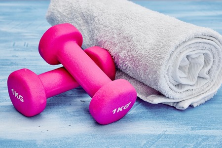 A studio photo of gym equipmentの写真素材