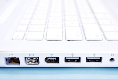 A studio photo of an ethernet cableの写真素材