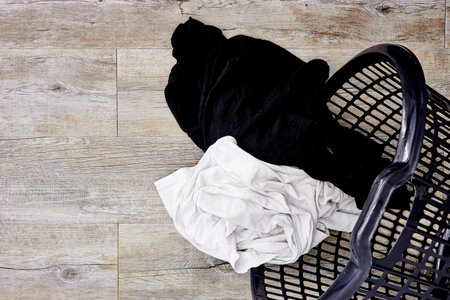 A studio photo of a washing basketの写真素材