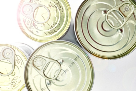A studio photo of canned foodの写真素材