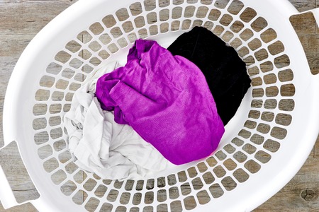 A studio photo of a washing basketの写真素材