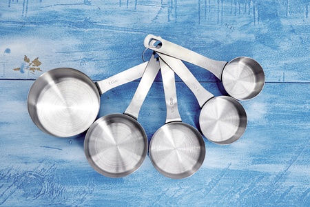 A studio photo of measuring cupsの写真素材