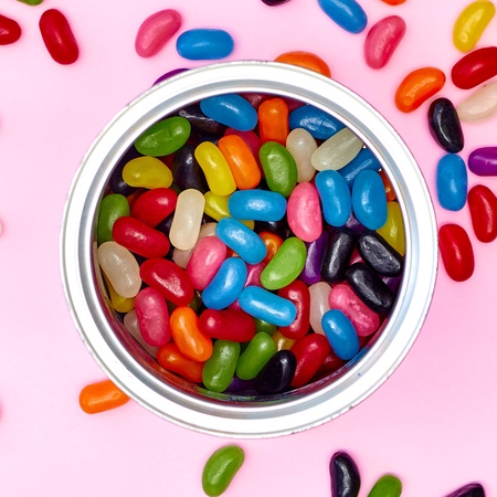 A studio photo of jelly beansの写真素材