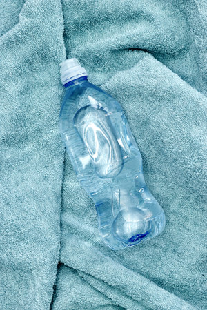 A studio photo of a sports water bottle