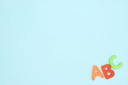 A studio photo of letters of the alphabet