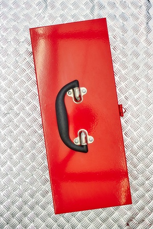 A studio photo of a industrial tool boxの写真素材