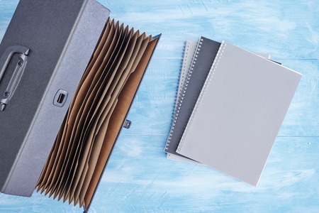 A studio photo of a expantion filing boxの写真素材