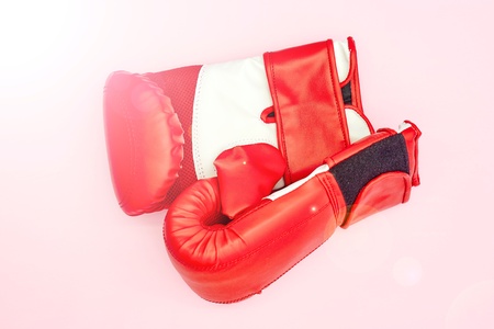 A studio photo of boxing glovesの写真素材