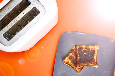 A studio photo of burnt toast