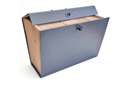 A studio photo of a expantion filing box