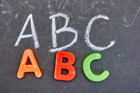 A studio photo of letters of the alphabetの写真素材