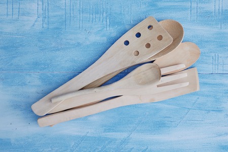 A studio photo of wooden utensilsの写真素材