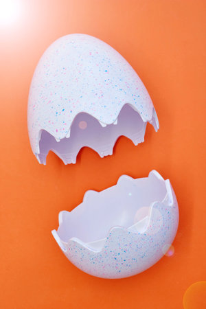 A studio photo of a plastic play egg