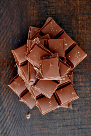 A studio photo of a block of chocolate