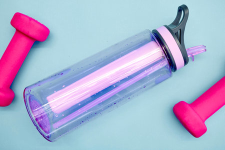 A studio photo of a sports water bottle