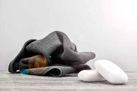 A studio photo of a bar of soapの写真素材