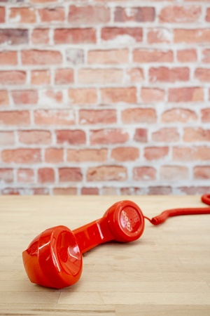 A studio photo of a rotary telephoneの写真素材