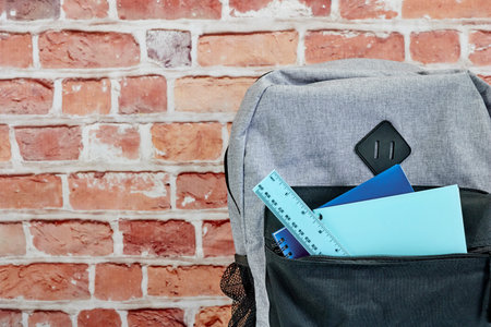 A studio photo of a backpackの写真素材
