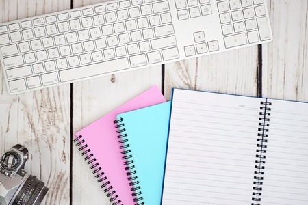 A studio photo of a notebook padの写真素材