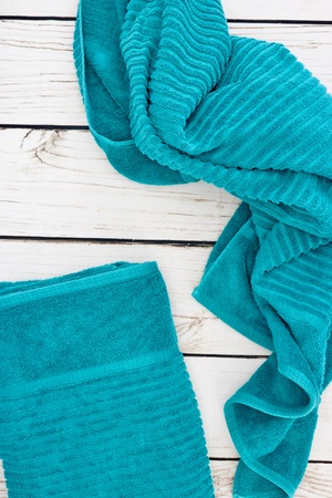 A studio photo of bath towelsの写真素材