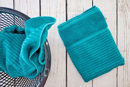 A studio photo of a washing basketの写真素材