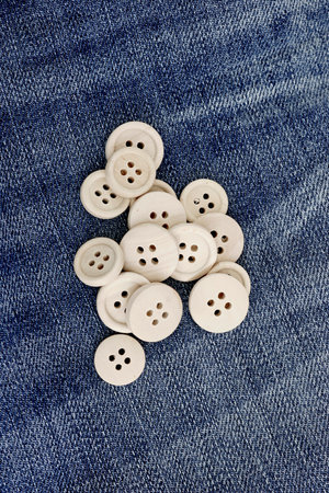 A studio photo of wooden buttons