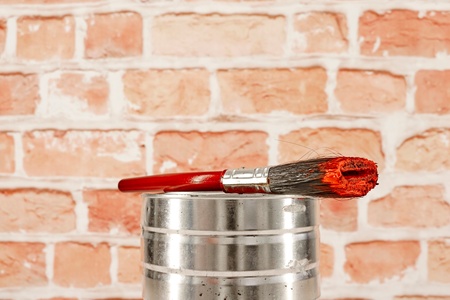 A studio photo of a paint brushの写真素材