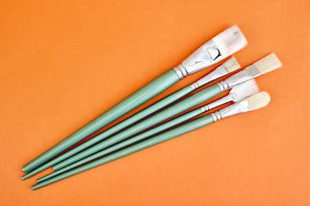 A studio photo of art brushes