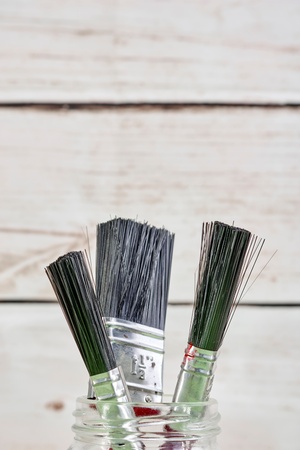 A studio photo of a paint brushの写真素材