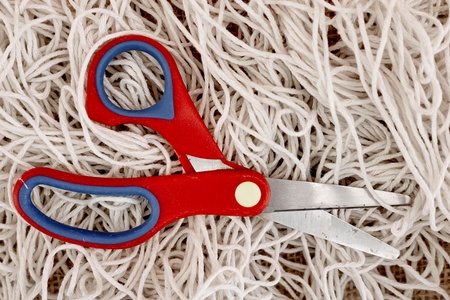 A studio photo of tangled stringの写真素材