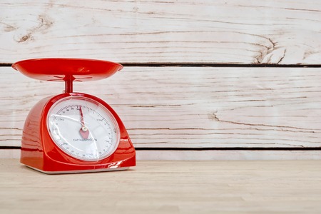 A studio photo of kitchen scalesの写真素材