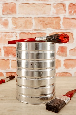 A studio photo of a paint brushの写真素材