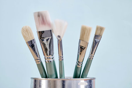 A studio photo of art brushes