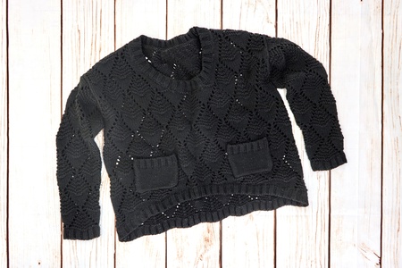 A studio photo of a woolen jumperの写真素材