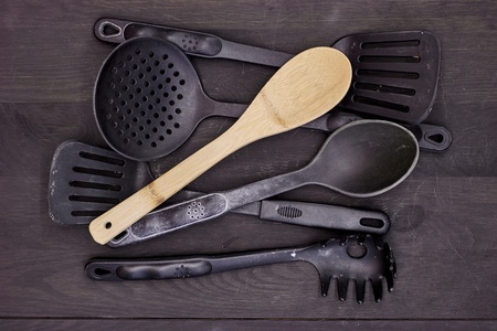 A studio photo of kitchen utensilsの写真素材