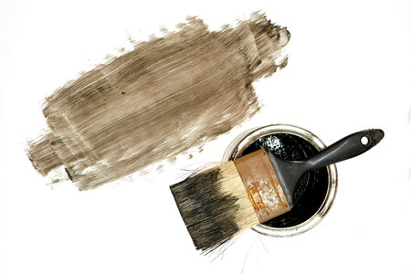 A studio photo of black paint